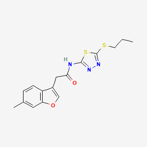 2-(6-methyl-1-benzofuran-3-yl)-N-[5-(propylsulfanyl)-1,3,4-thiadiazol-2-yl]acetamide - 