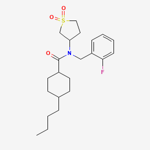 4-butyl-N-(1,1-dioxidotetrahydrothiophen-3-yl)-N-(2-fluorobenzyl)cyclohexanecarboxamide - 