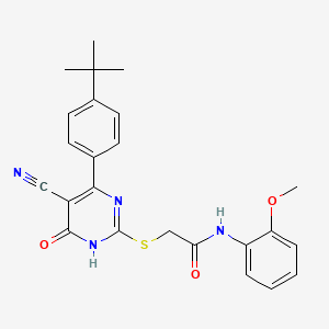 2-{[4-(4-tert-butylphenyl)-5-cyano-6-oxo-1,6-dihydropyrimidin-2-yl]sulfanyl}-N-(2-methoxyphenyl)acetamide - 927969-24-2