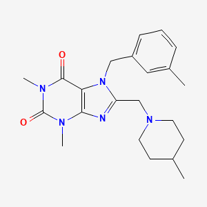 1,3-dimethyl-7-(3-methylbenzyl)-8-[(4-methylpiperidin-1-yl)methyl]-3,7-dihydro-1H-purine-2,6-dione - 