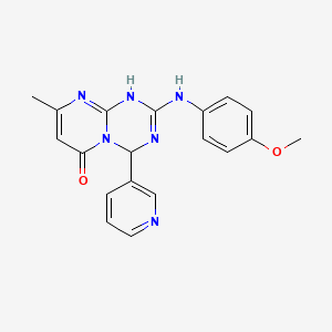 2-[(4-methoxyphenyl)amino]-8-methyl-4-pyridin-3-yl-1,4-dihydro-6H-pyrimido[1,2-a][1,3,5]triazin-6-one - 