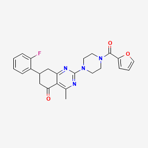 7-(2-fluorophenyl)-2-[4-(2-furoyl)piperazin-1-yl]-4-methyl-7,8-dihydroquinazolin-5(6H)-one - 