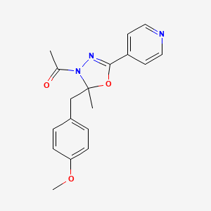 1-[2-[(4-Methoxyphenyl)methyl]-2-methyl-5-pyridin-4-yl-1,3,4-oxadiazol-3-yl]ethanone - 351338-99-3