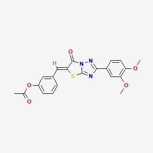 3-{(Z)-[2-(3,4-dimethoxyphenyl)-6-oxo[1,3]thiazolo[3,2-b][1,2,4]triazol-5(6H)-ylidene]methyl}phenyl acetate - 