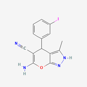6-Amino-4-(3-iodophenyl)-3-methyl-1,4-dihydropyrano[2,3-c]pyrazole-5-carbonitrile - 