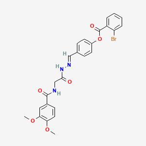 4-(2-(((3,4-Dimethoxybenzoyl)amino)AC)carbohydrazonoyl)phenyl 2-bromobenzoate - 339271-98-6