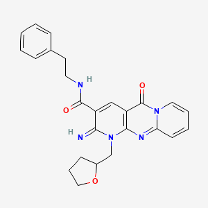 2-Imino-10-oxo-1-(tetrahydro-furan-2-ylmethyl)-1,10-dihydro-2H-1,9,10a-triaza-anthracene-3-carboxylic acid phenethyl-amide - 