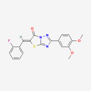 (5Z)-2-(3,4-dimethoxyphenyl)-5-(2-fluorobenzylidene)[1,3]thiazolo[3,2-b][1,2,4]triazol-6(5H)-one - 
