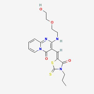 2-{[2-(2-hydroxyethoxy)ethyl]amino}-3-[(Z)-(4-oxo-3-propyl-2-thioxo-1,3-thiazolidin-5-ylidene)methyl]-4H-pyrido[1,2-a]pyrimidin-4-one - 