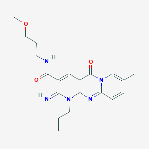 6-imino-N-(3-methoxypropyl)-13-methyl-2-oxo-7-propyl-1,7,9-triazatricyclo[8.4.0.0^{3,8}]tetradeca-3(8),4,9,11,13-pentaene-5-carboxamide - 