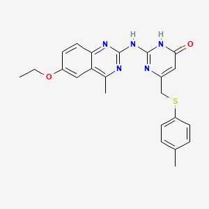 2-[(6-Ethoxy-4-methylquinazolin-2-yl)amino]-6-{[(4-methylphenyl)sulfanyl]methyl}pyrimidin-4-ol - 