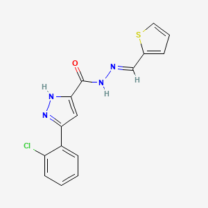3-(2-chlorophenyl)-N'-[(E)-thiophen-2-ylmethylidene]-1H-pyrazole-5-carbohydrazide - 