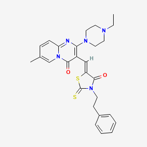 2-(4-ethylpiperazin-1-yl)-7-methyl-3-{(Z)-[4-oxo-3-(2-phenylethyl)-2-thioxo-1,3-thiazolidin-5-ylidene]methyl}-4H-pyrido[1,2-a]pyrimidin-4-one - 