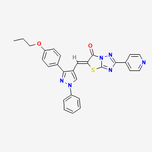 (5Z)-5-{[1-phenyl-3-(4-propoxyphenyl)-1H-pyrazol-4-yl]methylene}-2-(4-pyridinyl)[1,3]thiazolo[3,2-b][1,2,4]triazol-6(5H)-one - 