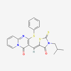 3-[(Z)-(3-isobutyl-4-oxo-2-thioxo-1,3-thiazolidin-5-ylidene)methyl]-2-(phenylthio)-4H-pyrido[1,2-a]pyrimidin-4-one - 