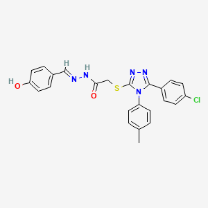 2-{[5-(4-chlorophenyl)-4-(4-methylphenyl)-4H-1,2,4-triazol-3-yl]sulfanyl}-N'-[(E)-(4-hydroxyphenyl)methylidene]acetohydrazide - 