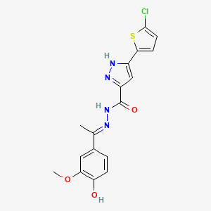 3-(5-chlorothiophen-2-yl)-N'-[(1E)-1-(4-hydroxy-3-methoxyphenyl)ethylidene]-1H-pyrazole-5-carbohydrazide - 