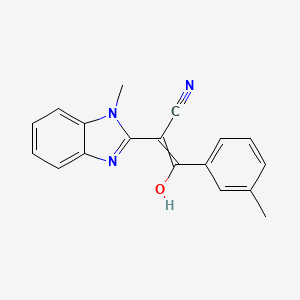2-[(2E)-1-methyl-2,3-dihydro-1H-1,3-benzodiazol-2-ylidene]-3-(3-methylphenyl)-3-oxopropanenitrile - 