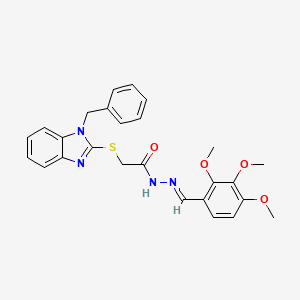 2-[(1-benzyl-1H-benzimidazol-2-yl)sulfanyl]-N'-[(E)-(2,3,4-trimethoxyphenyl)methylidene]acetohydrazide - 
