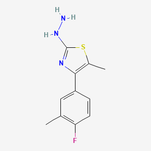 4-(4-Fluoro-3-methylphenyl)-2-hydrazinyl-5-methylthiazole - 
