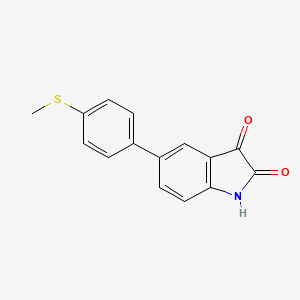 5-(4-(Methylthio)phenyl)indoline-2,3-dione - 