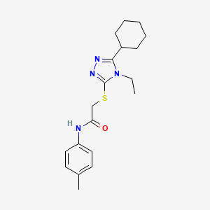 2-((5-Cyclohexyl-4-ethyl-4H-1,2,4-triazol-3-yl)thio)-N-(p-tolyl)acetamide - 