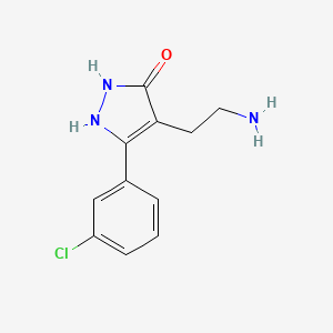 4-(2-aminoethyl)-5-(3-chlorophenyl)-1,2-dihydro-3H-pyrazol-3-one - 881040-96-6