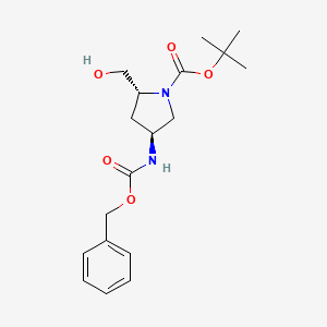 (2r,4s)-4-Benzyloxycarbonylamino-2-hydroxymethylpyrrolidine-1-carboxylic acid tert-butyl ester - 1624261-93-3