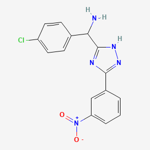 (4-Chlorophenyl)(5-(3-nitrophenyl)-1H-1,2,4-triazol-3-yl)methanamine - 