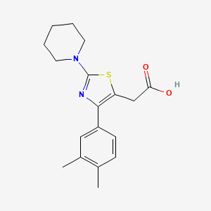 2-(4-(3,4-Dimethylphenyl)-2-(piperidin-1-yl)thiazol-5-yl)acetic acid - 