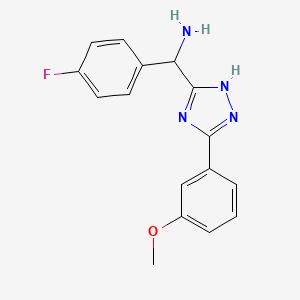 (4-Fluorophenyl)(5-(3-methoxyphenyl)-1H-1,2,4-triazol-3-yl)methanamine - 1707373-14-5