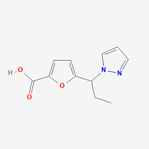 5-(1-(1H-Pyrazol-1-yl)propyl)furan-2-carboxylic acid - 