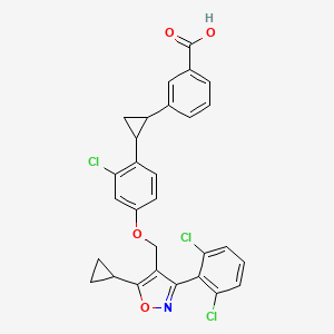 3-(2-(2-Chloro-4-((5-cyclopropyl-3-(2,6-dichlorophenyl)isoxazol-4-yl)methoxy)phenyl)cyclopropyl)benzoic acid - 
