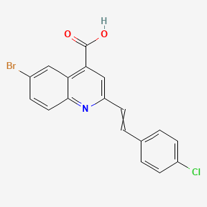 6-bromo-2-[2-(4-chlorophenyl)ethenyl]quinoline-4-carboxylic acid - 