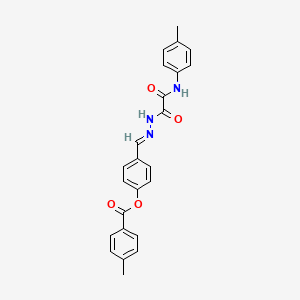 4-(2-(Oxo(4-toluidino)acetyl)carbohydrazonoyl)phenyl 4-methylbenzoate - 881843-60-3