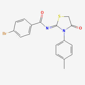 4-Bromo-N-(3-(4-methylphenyl)-4-oxo-1,3-thiazolidin-2-ylidene)benzamide - 303093-08-5