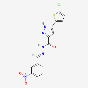 3-(5-Chlorothiophen-2-yl)-N'-(3-nitrobenzylidene)-1H-pyrazole-5-carbohydrazide - 303106-39-0