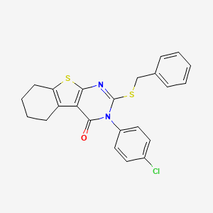 2-(benzylsulfanyl)-3-(4-chlorophenyl)-5,6,7,8-tetrahydro[1]benzothieno[2,3-d]pyrimidin-4(3H)-one - 