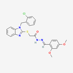 2-{[1-(2-chlorobenzyl)-1H-benzimidazol-2-yl]sulfanyl}-N'-[(E)-(2,4-dimethoxyphenyl)methylidene]acetohydrazide - 
