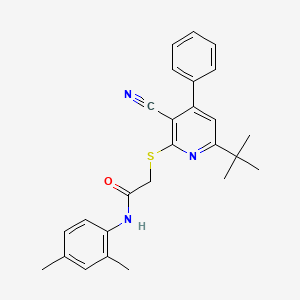 2-[(6-tert-butyl-3-cyano-4-phenylpyridin-2-yl)sulfanyl]-N-(2,4-dimethylphenyl)acetamide - 
