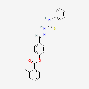 [4-[(E)-(phenylcarbamothioylhydrazinylidene)methyl]phenyl] 2-methylbenzoate - 