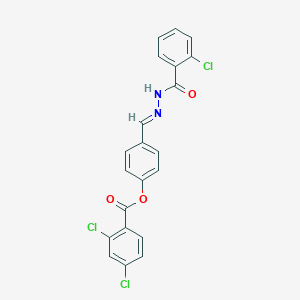 [4-[(E)-[(2-chlorobenzoyl)hydrazinylidene]methyl]phenyl] 2,4-dichlorobenzoate - 