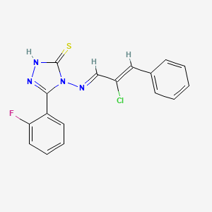 4-((2-Chloro-3-phenylallylidene)amino)-3-(2-fluorophenyl)-1H-1,2,4-triazole-5(4H)-thione - 587008-49-9
