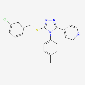 4-{5-[(3-chlorobenzyl)sulfanyl]-4-(4-methylphenyl)-4H-1,2,4-triazol-3-yl}pyridine - 