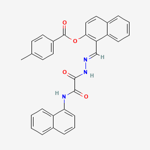 [1-[(E)-[[2-(naphthalen-1-ylamino)-2-oxoacetyl]hydrazinylidene]methyl]naphthalen-2-yl] 4-methylbenzoate - 769152-91-2