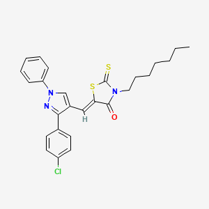 (5Z)-5-{[3-(4-Chlorophenyl)-1-phenyl-1H-pyrazol-4-YL]methylene}-3-heptyl-2-thioxo-1,3-thiazolidin-4-one - 623935-96-6