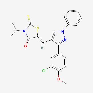 (5Z)-5-{[3-(3-Chloro-4-methoxyphenyl)-1-phenyl-1H-pyrazol-4-YL]methylene}-3-isopropyl-2-thioxo-1,3-thiazolidin-4-one - 624724-37-4
