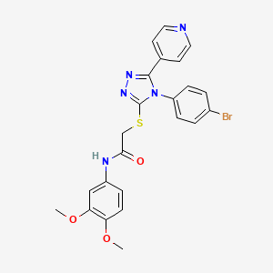 2-{[4-(4-bromophenyl)-5-(pyridin-4-yl)-4H-1,2,4-triazol-3-yl]sulfanyl}-N-(3,4-dimethoxyphenyl)acetamide - 477329-69-4