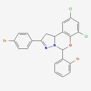 5-(2-Bromophenyl)-2-(4-bromophenyl)-7,9-dichloro-1,10b-dihydropyrazolo[1,5-c][1,3]benzoxazine - 302914-03-0