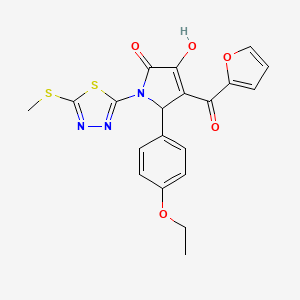 (4E)-5-(4-ethoxyphenyl)-4-[furan-2-yl(hydroxy)methylidene]-1-[5-(methylsulfanyl)-1,3,4-thiadiazol-2-yl]pyrrolidine-2,3-dione - 